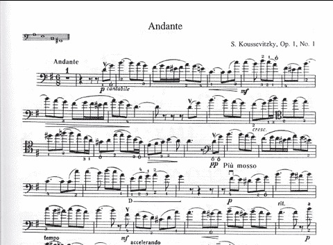 Koussevitzky, Serge: Four Pieces Opp.1, 2, 4 (bass & piano)
