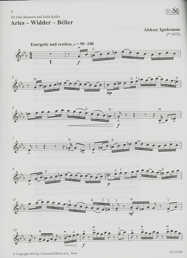 Igudesman, Aleksey: Horoscope Preludes-12 Easy to Intermediate Pieces for Violin and Piano