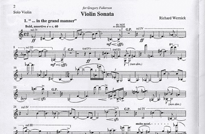 Wernick, Richard: Violin Sonata (violin & piano)