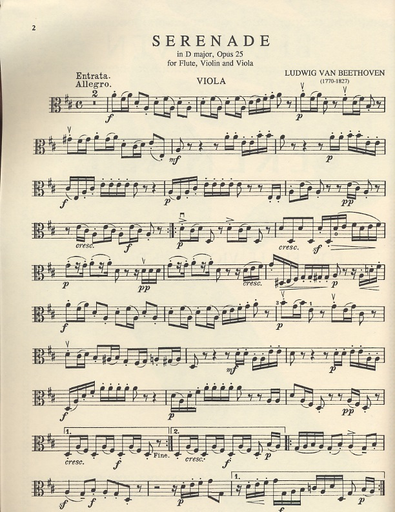 Beethoven, L.van: Serenade in D major Op.25 (Flute, Violin & Viola)