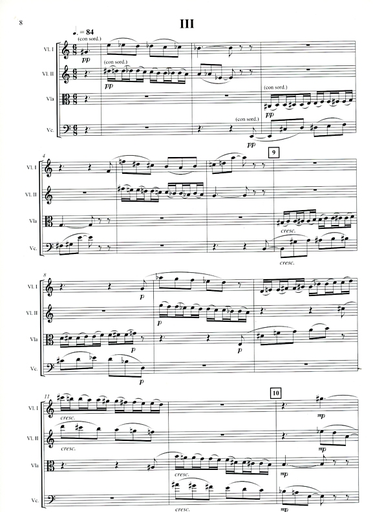 Weinberg, Mieczslaw: String Quartet No. 15, Op. 124, score and parts