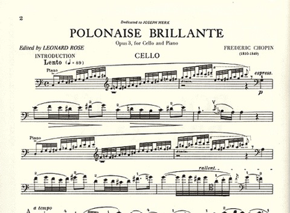 Chopin, Frederic (Rose): Polonaise Brillante Op.3 (cello & piano)