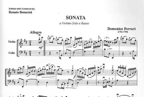 Ferrari, Domenico (Bonacini): Sonata in D (Violin & Cello)