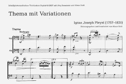 Pleyel: Theme & Variations (cello & piano)