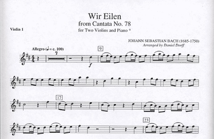Bach, J.S. (Dorff): Wir Eilen from Cantata No.78 (two violins, and piano)