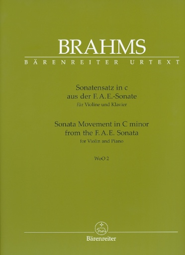 Brahms, Johannes (Brown): Sonata Movement in C minor from the F.A.E. Sonata, WoO 2 Barenreiter Urtext
