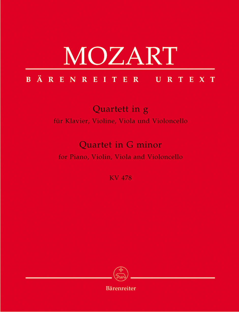 Mozart, W.A. (Federhofer): Piano Quartet in G minor, KV478 - URTEXT (piano quartet) Barenreiter