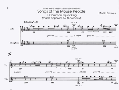 Bresnick, Martin: Songs of the Mouse People (cello & vibraphone)