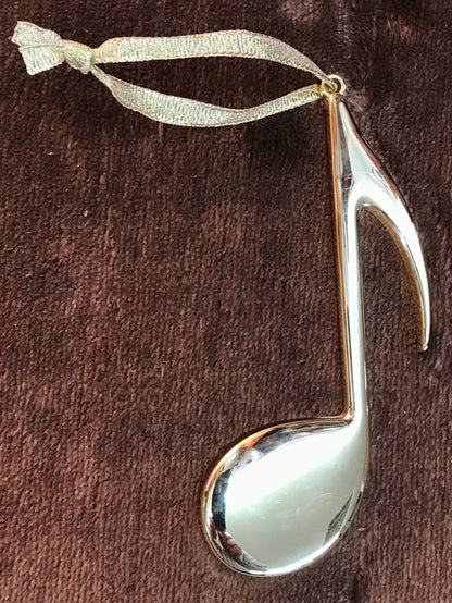 8th Note Ornament - Gold-plated, 5"