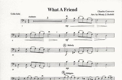 Budahl, M.J.: What a Friend (Cello & Piano)