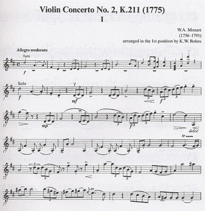 Mozart, W.A.: Concerto #2 in D K.211 (Violin & Piano)
