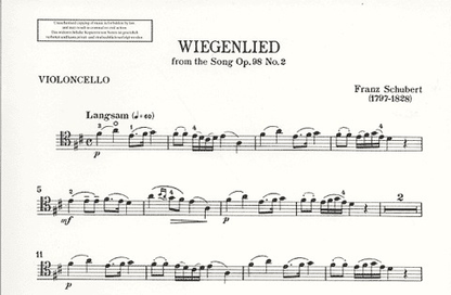 Schubert, F.: Wiegenlied Op 98 No.2 (Cello & Piano)
