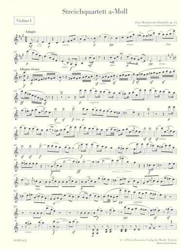 Mendelssohn, Felix: String Quartet in a minor, Op.13