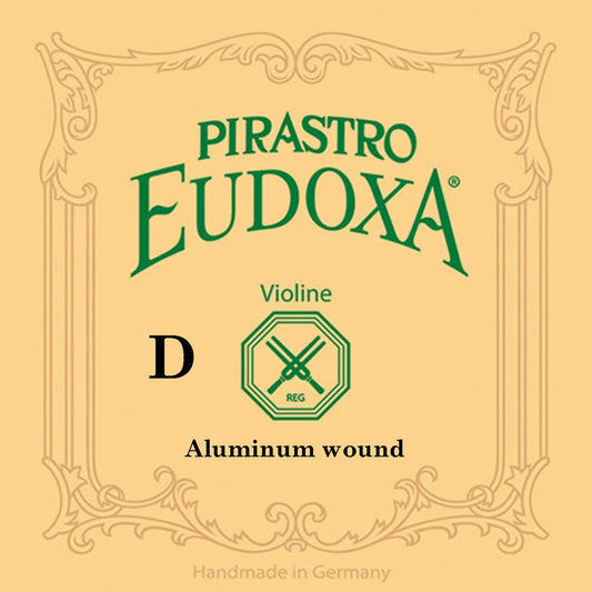 Pirastro EUDOXA violin D string, gut/aluminum, medium, 16-3/4
