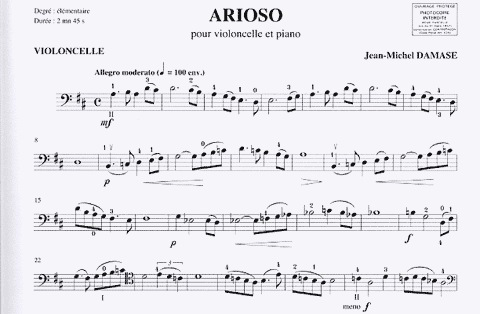 Damase, Jean-Michel: Arioso (cello & piano)