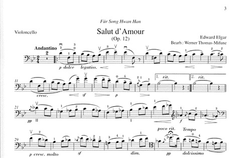 Thomas-Mifune, Werner: Saluts d'amour (cello & piano)