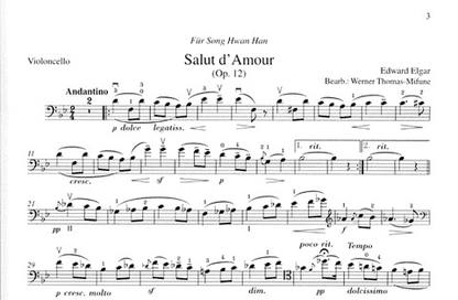 Thomas-Mifune, Werner: Saluts d'amour (cello & piano)