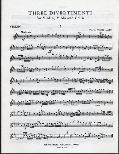 Haydn, F.J.: 3 Divertimenti (violin, Viola & cello)