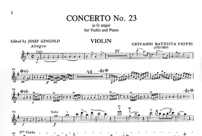 Viotti, G.B. (Gingold): Concerto #23 in g (violin & piano), International