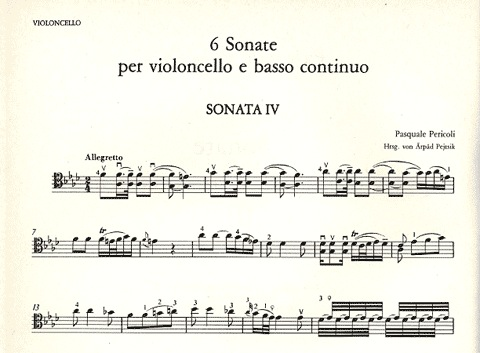 Pericoli: 6 Sonate (cello & piano)