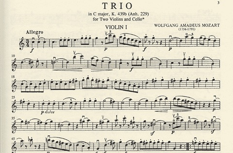 Mozart, W.A.: Four Trios K.439b, K.266 (2 violins & cello)