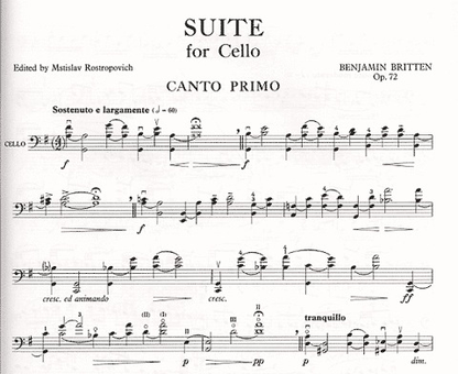 Britten, Benjamin: Three Suites for Cello Op.72,80,87 (solo cello) Faber Music