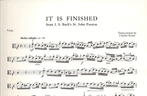 Bach, J.S. (Krane): It is Finished (viola & piano)