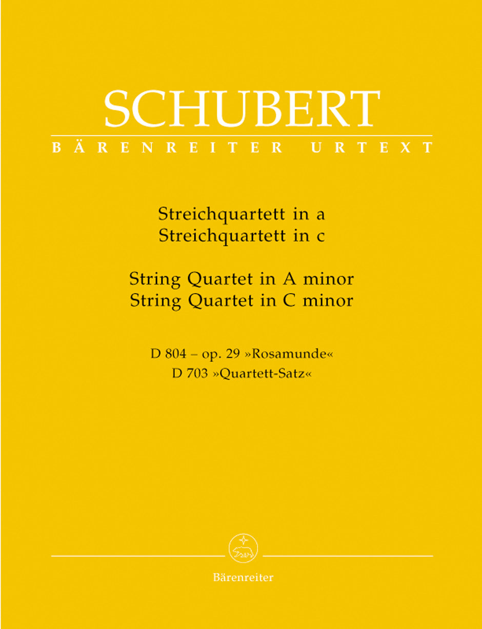 Schubert, Franz: String Quartet in A minor, D 804, Op. 29 Rosamunde  and String Quartet in C minor, D703, Quartet-Satz, Barenreiter