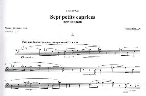 Burgan, Patrick: Sept Petits Caprices pour Violon-7 Little Caprices for Cello