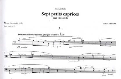 Burgan, Patrick: Sept Petits Caprices pour Violon-7 Little Caprices for Cello