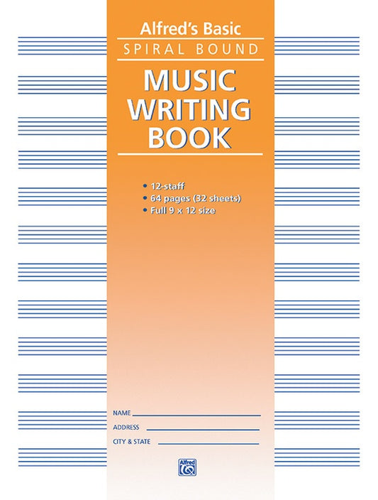 Alfred: 12 Stave Music Writing Manuscript Book (9" x 12") | Metzler Violins
