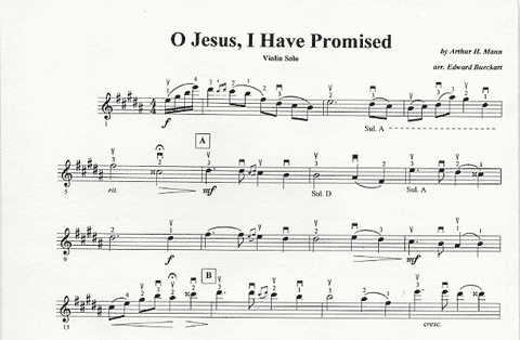 Burckart, E.: O Jesus, I Have Promised (violin & piano)