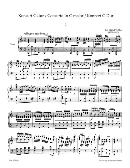 Vanhal, J.: Concerto in C Major for Viola and Orchestra (viola & piano reduction) Barenreiter
