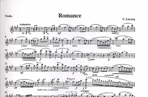Lecocq, Charles: Romance (violin & piano)