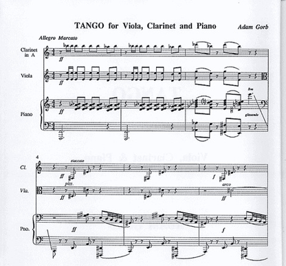 Gorb, Adam: Tango (viola, clarinet & piano)
