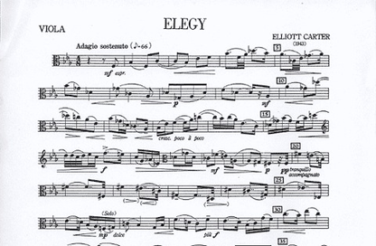 Carter, Elliott: Elegy (viola & piano)