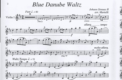 Strauss, Johann (Martelli): Blue Danube (string quartet)