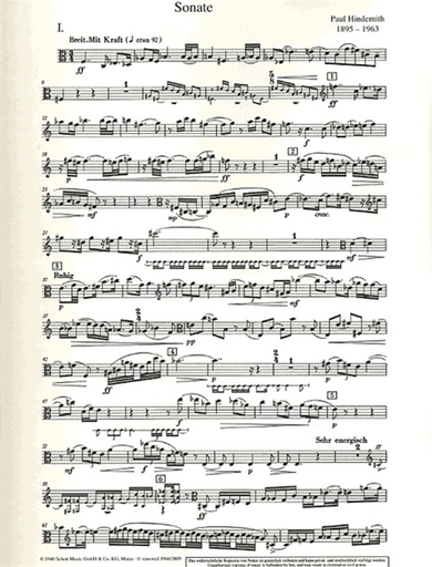 Hindemith, Paul: Sonata (1939) (Viola & Piano)