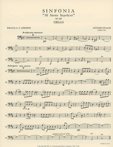 Vivaldi, A.: Three String Quartets For Two Violins, Viola and Cello (with keyboard and bass ad libitum) set of parts,