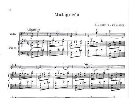 Kreisler/Albeniz: Malaguena (violin & piano)