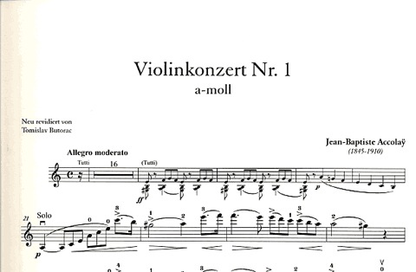 Accolay, J.B.: Concerto No.1 in A minor (Violin & Piano)
