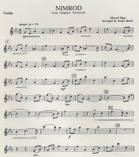 *OUT OF PRINT* Elgar, Edward (Barrie): Nimrod (violin & piano)
