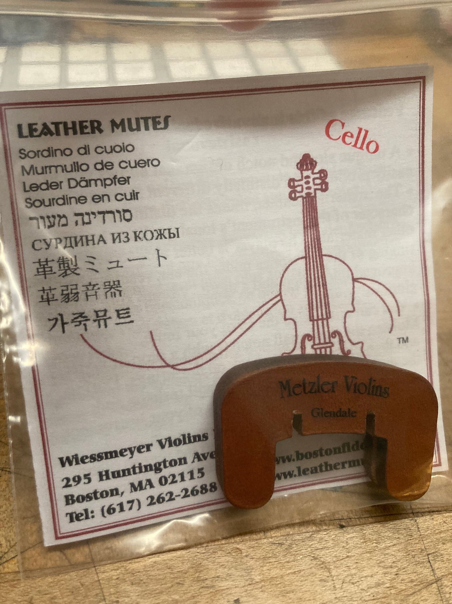 Leather cello mute, ''Metzler''