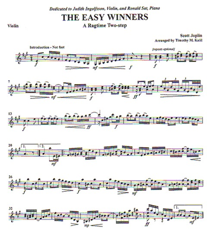 Joplin, Scott: The Easy Winners: A Ragtime Two-step (violin & piano)