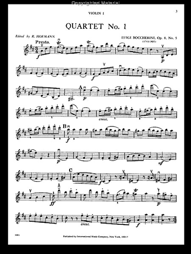 Boccherini, Luigi: Nine Selected String Quartets