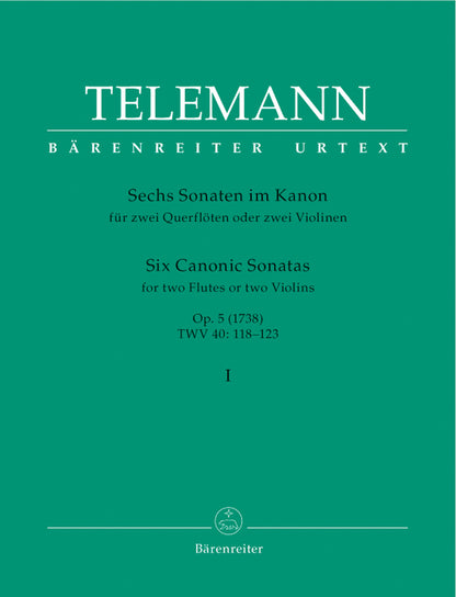Telemann, G.P. (Hausswald): 6 Canonic Sonatas #1-3, Vol. 1, (2 Violins) Barenreiter