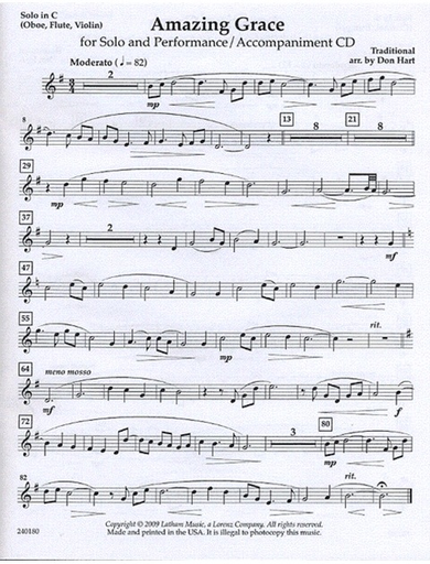 Hart, Don (arr.) Amazing Grace (violin & CD)