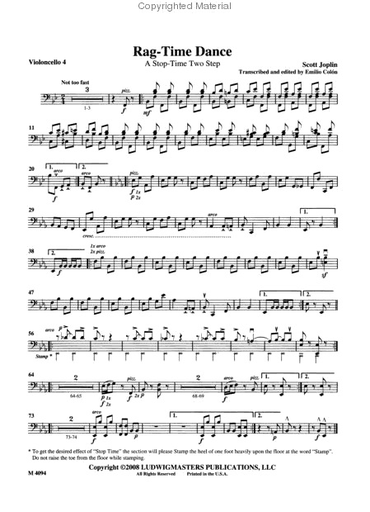 Joplin, Scott (Colon): Ragtime Dance for Cello Choir (4 cellos)