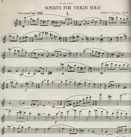 Kurka, Robert: Sonata for Violin Solo