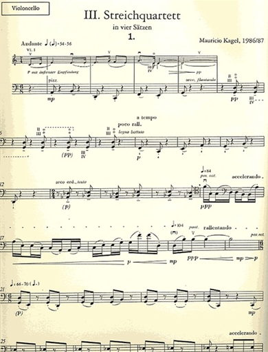 Kagel, Mauricio: String Quartet No. 3 (parts)